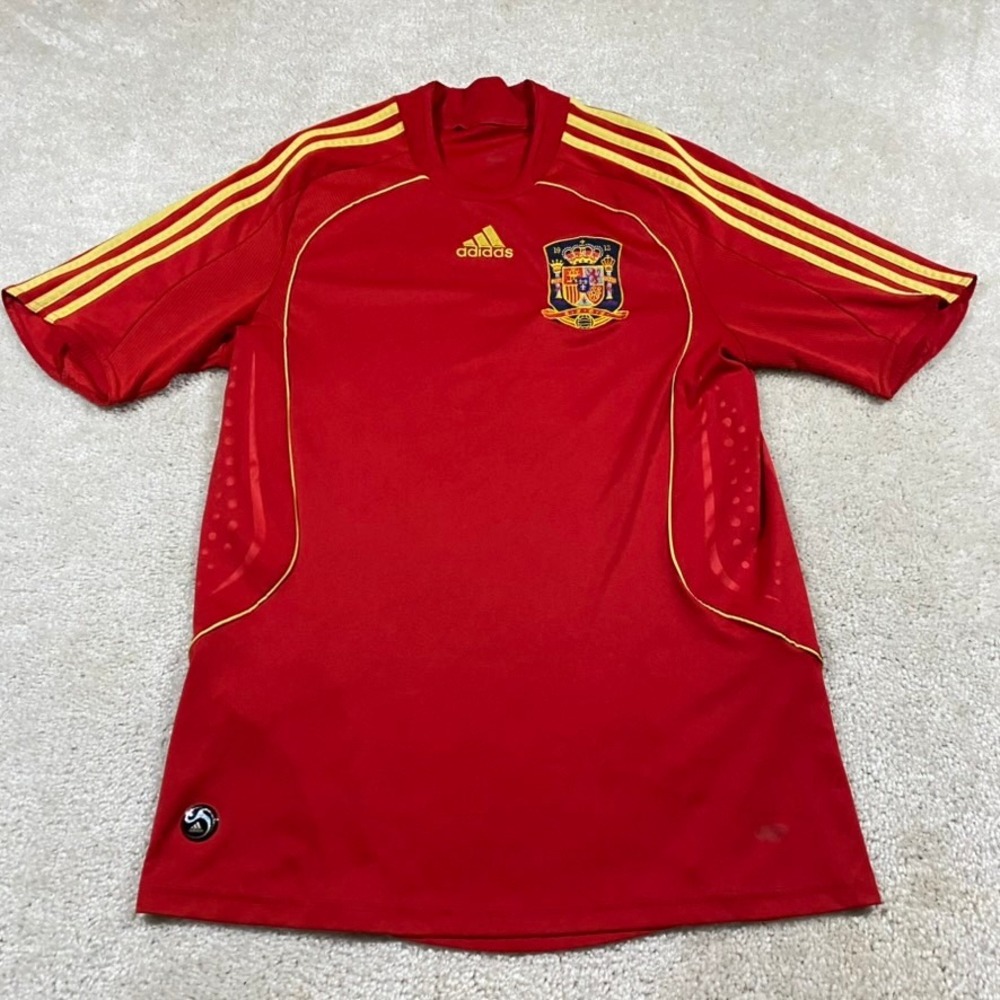 Adidas Spain Jersey Mens L National Team Home Soccer Red 2008 Football Kit